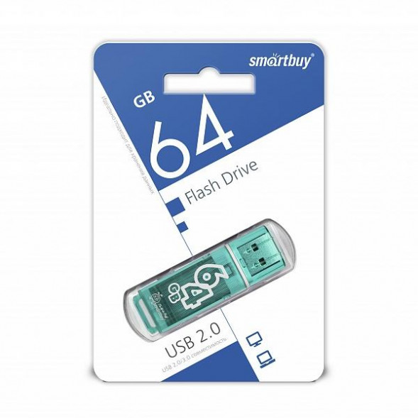 USB флеш SMARTBUY (SB64GBGS-G) 64GB GLOSSY SERIES изумрудный