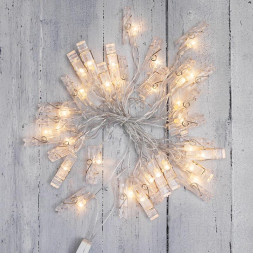 Гирлянда NEON-NIGHT (303-032) ГИРЛЯНДА ПРИЩЕПКИ 30 LED, 5 М, ТЕПЛЫЙ БЕЛЫЙ