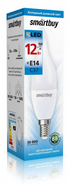 Лампа SMARTBUY (SBL-C37Can-12-60K-E14) 12W/6000/E14