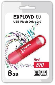 USB флэш-накопитель EXPLOYD 8GB-570-красный