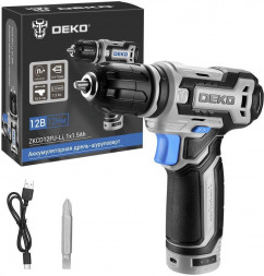Аккумуляторная дрель-шуруповерт DEKO ZKCD12FU-Li, 12В, 1х1.5Ач 063-4141