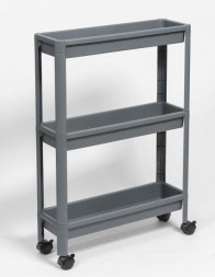 Этажерка VIOLET Этажерка VIKEA узкая 3-х ярусная на колесах (серый) 782318