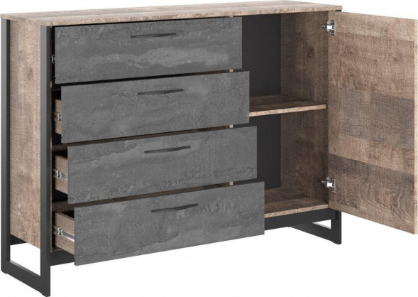 Комод НК-МЕБЕЛЬ HUGO комод Т-1(N) Дуб Гранж/Железный камень 72507329 НК-МЕБЕЛЬ HUGO комод Т-1(N) Дуб Гранж/Железный камень 72507329