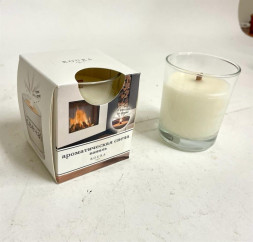 Свеча ROURA ароматическая в стакане - 403721.170 Ваниль (VANILLA) с фитилем из дерева 85*70
