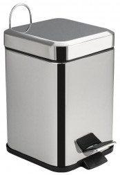 Хозяйственные товары САНАКС 10806 Ведро из нержавеющей стали, с педалью, квадратное, 6л, хромированное