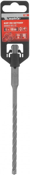 Бур MATRIX Бур по бетону, 6 x 160 мм, SDS PLUS c крестовой пластиной// MATRIX Бур по бетону, 6 x 160 мм, SDS PLUS c крестовой пластиной//
