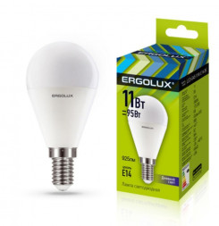 Лампа ERGOLUX (13629) LED-G45-11W-E14-6K