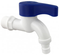 Кран водоразборный BRIMIX 588 Кран водоразборный 3/4н, металлокерамика из высокопрочного пластика АБС-БЕЛЫЙ