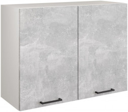 Кухонный модуль МЕБЕЛЬ-КОМПЛЕКС Шкаф навесной 80см с двумя дверцами Simple В800 Ателье светлый/ Белый (1 кор.)