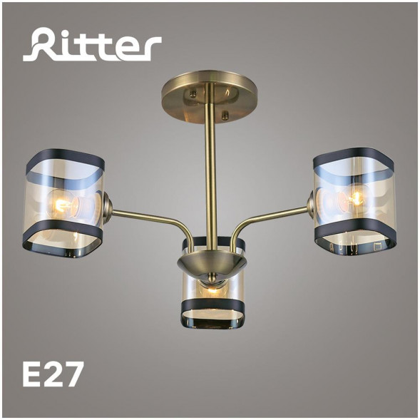 СВЕТИЛЬНИКИ ПОТОЛОЧНЫЕ, ЛЮСТРЫ RITTER 52551 6 Modern 00592/3 3хE27
