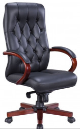 Кресло для руководителя EVERPROF Monaco Wood Экокожа Черный