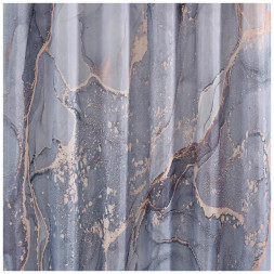 Штора для ванной САНАКС 01-93 Штора с рисунком, серые разводы, в ванную комнату, без колец - полиэстэр, 180 х 180 см