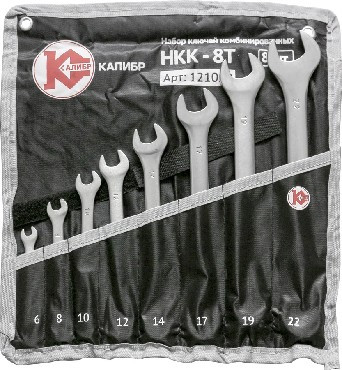 Набор КАЛИБР НКК-8Т (8 штук, CrV) Набор ключей комбинированных