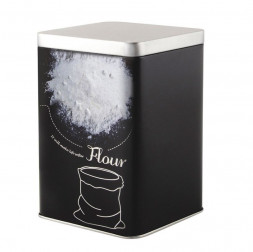 Банка с крышкой металлическая MALLONY Банка с крышкой металлическая, квадратная, объем 1000 мл, дизайн &quot;Мука&quot; (008513)