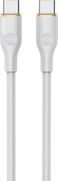 AKSBERRY (6900327510012) X162 Liquid silicone Type-C -Type-C, белый