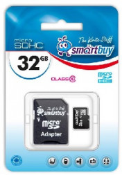 Карта памяти SMARTBUY (SB32GBSDCL10-01) MicroSDHC 32GB Class10 UHS-I + адаптер