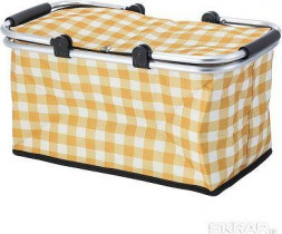 Термосумка ECOS Термосумка складная с алюминиевым каркасом CB-7046-2 с принтом жёлтая клетка, 48*27*24см 104857
