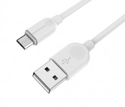 Кабель microUSB BOROFONE (6957531089988) BX14 USB-microUSB 2.4A 1.0m белый