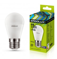 Лампа ERGOLUX (13632) LED-G45-11W-E27-6K (Эл.лампа светодиодная Шар 11Вт E27 6500K 172-265В)