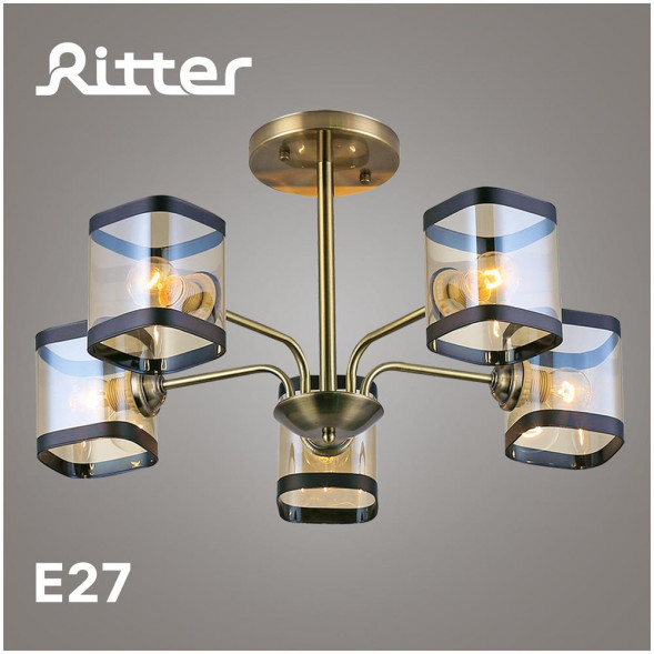 СВЕТИЛЬНИКИ ПОТОЛОЧНЫЕ, ЛЮСТРЫ RITTER 52552 3 Modern 00592/5 5хE27