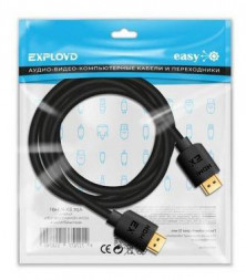 Кабель EXPLOYD EX-K-1491 HDMI-HDMI/V2.0/4K 60Hz/круглый/чёрный/3М