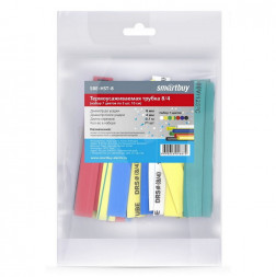 термоусадочная трубка SMARTBUY (SBE-HST-8) термоусаживаемая трубка 8/4 набор (набор 7 цветов по 3 шт, 10 см)