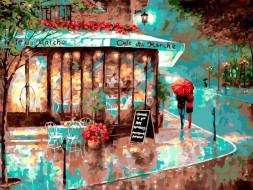 Картина по номерам БЕЛОСНЕЖКА 980-AS Франция. Дождливый вечер