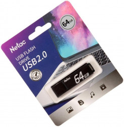 Флеш Диск NETAC Флеш Диск 64GB U351 NT03U351N-064G-20BK USB2.0 черный