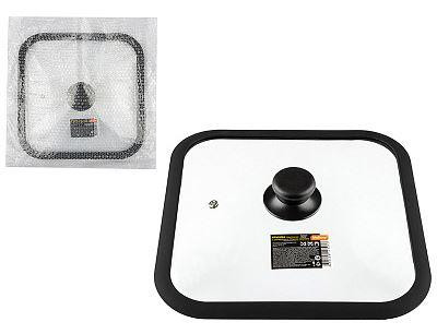 Крышка MALLONY Крышка стеклянная с силиконовым ободком QUADRATO, 26*26 см диа