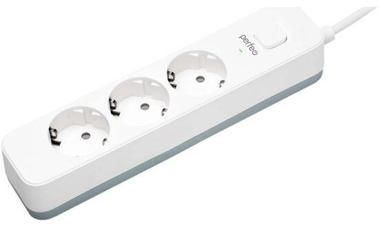 сетевой фильтр PERFEO (PF_C3953) POWER STREAM - 3 роз - 5,0 м - белый