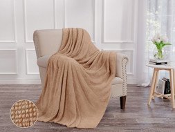 Плед ОРИОН НФ-00003249 Wellsoft luxe/Шахматка, какао/Евро-мини