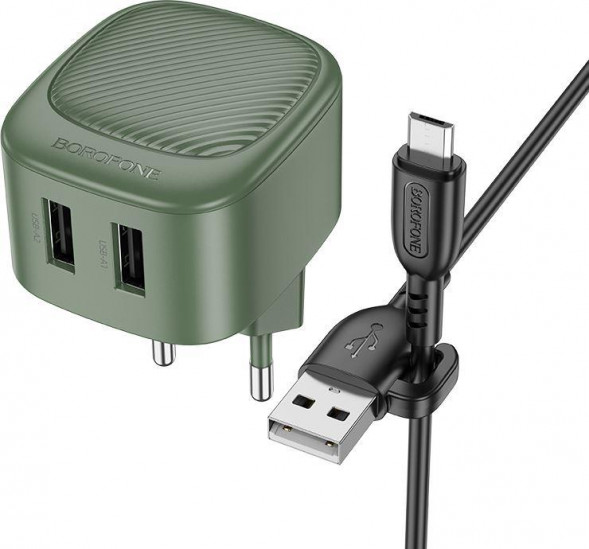 СЗУ BOROFONE (6941991109294) BAS21Am Olive Green СЗУ 2USB 2.1A