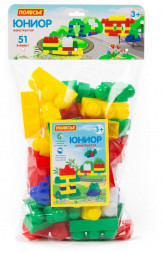 Игрушка ПОЛЕСЬЕ Конструктор Юниор (51 элемент) (в мешке) 6653