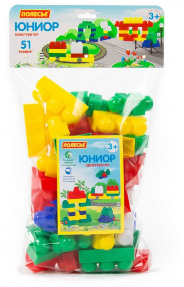 Игрушка ПОЛЕСЬЕ Конструктор Юниор (51 элемент) (в мешке) 6653