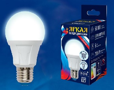 Лампа светодиодная UNIEL (UL-00005031) LED-A60 13W/4000K/E27/FR PLP01WH