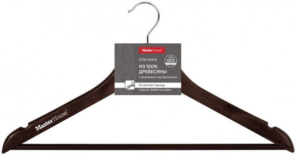 Вешалка MASTER HOUSE Наоми деревянные (цвет коричневый матовый) 44см 60284