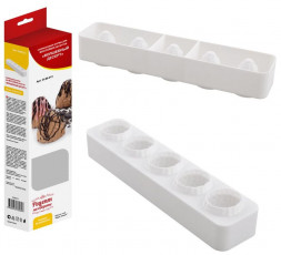 Силиконовая форма для муссовых десертов «Волшебный десерт». Размер 39,5х9х6,5см. MULTIDOM Силиконовая форма для муссовых десертов ?Волшебный десерт? 39,5x9x6,5см. VL80-313