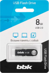 USB флеш накопитель BBK 008G-SHTL черный, 8Гб, USB2.0, SHUTTLE серия