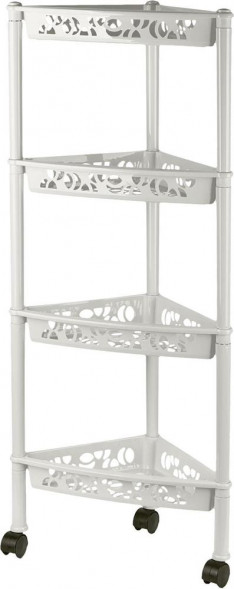 Этажерка KEEPLEX KL283312048 Light на колесиках четырехсекционная угловая 38,3х22,2х93,5см белое облако