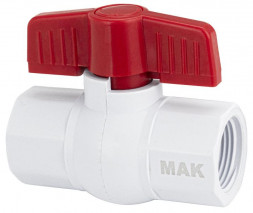 Кран шаровый МАК 470 Кран шаровой 1/2 м/м ручка-бабочка полипропиленовый из АБС - пластика