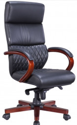 Кресло для руководителя EVERPROF President Wood Экокожа Черный