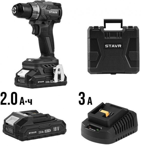 Аккумуляторный шуруповёрт STAVR SDD 18BL-2K STAVR SDD 18BL-2K