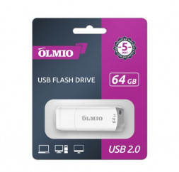 USB флеш OLMIO U-181 USB-Flash 64GB USB2.0 белый (042092)