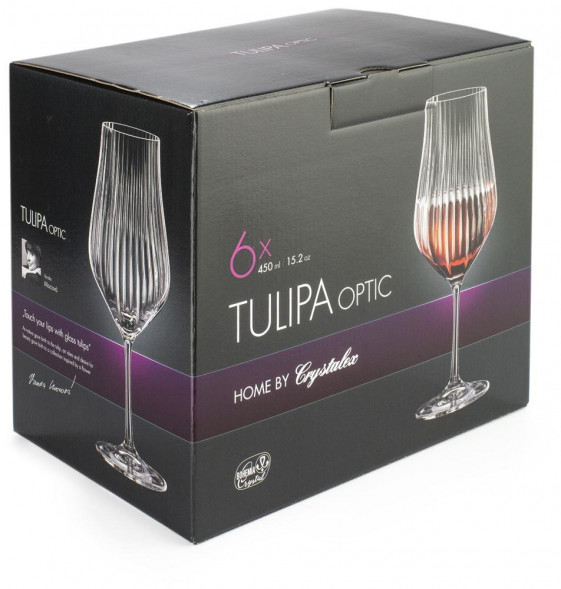 Набор бокалов для вина CRYSTALEX CR450101TO Набор бокалов для вина TULIPA OPTIC 6шт 450мл
