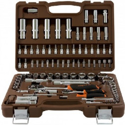 OMBRA OMT94S Набор инструмента торцевые головки 1/4", 1/2"DR 4-32 мм, аксессуары к ним, 94 предмета