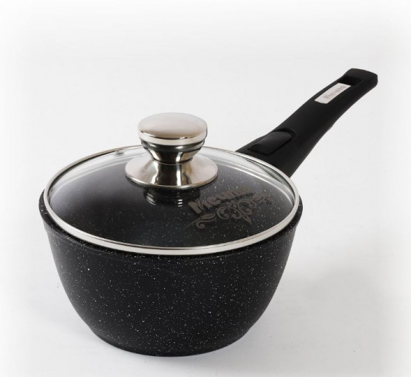 Ковш МЕЧТА 081802 АП Гранит BLACK 1,2л съемная ручка стеклянная крышка