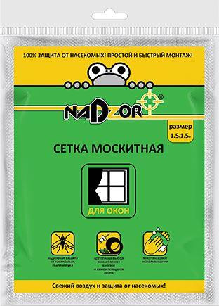 Сетка москитная для окон NADZOR Сетка москитная для окон, 1,5*1,5 м, белая, в пакете, MSN015P