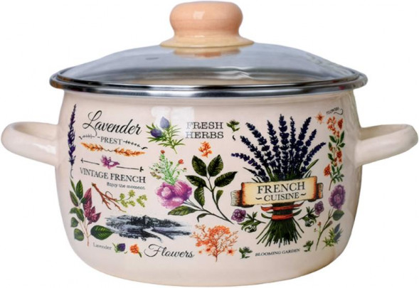 Кастрюля APPETITE эмал сфер Эдем 5,5л стекл/кр ТМ