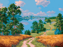 Картина по номерам БЕЛОСНЕЖКА 985-AS Среди пшеничных полей