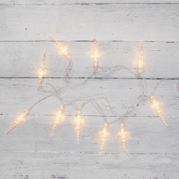 Гирлянда NEON-NIGHT (303-093) ГИРЛЯНДА &quot;СОСУЛЬКИ&quot; 1.5 М, 10 LED, ПР-Й ПВХ, ТЕПЛЫЙ БЕЛЫЙ,